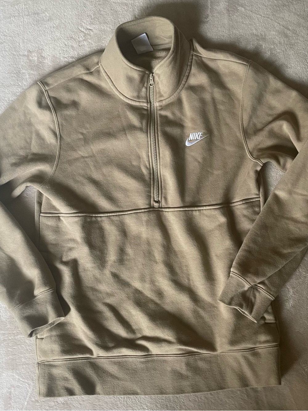 Nike Men's Quarter-Zip Pullover Sweatshirt - Khaki
